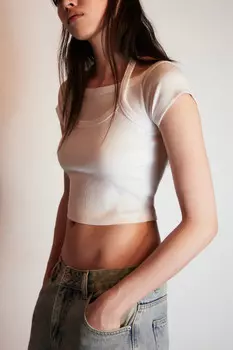 Футболка в рубчик двуслойная