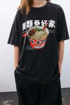 Футболка вареная с принтом