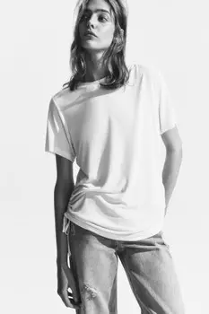 Футболка вискозная с драпировкой