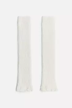 Гетры высокие рваные в рубчик с оборками