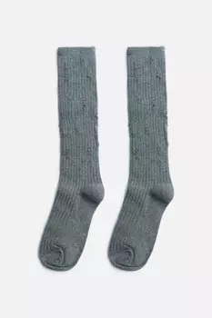 Гольфы до колена рваные в рубчик