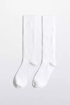 Гольфы хлопковые рваные в рубчик