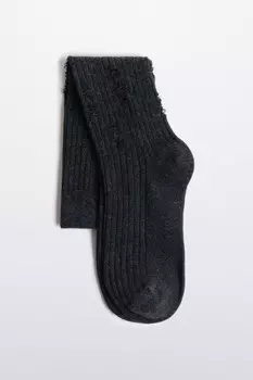 Гольфы хлопковые рваные в рубчик