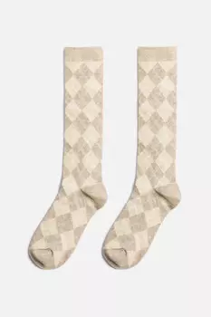 Гольфы хлопковые с принтом аргайл