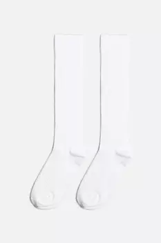 Гольфы плотные хлопковые в рубчик