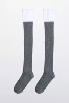 Гольфы в рубчик с имитацией второго слоя