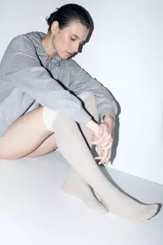 Гольфы в рубчик с имитацией второго слоя