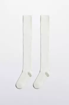 Гольфы высокие вязаные с шерстью и кашемиром