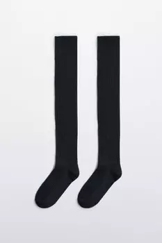 Гольфы высокие вязаные с шерстью и кашемиром