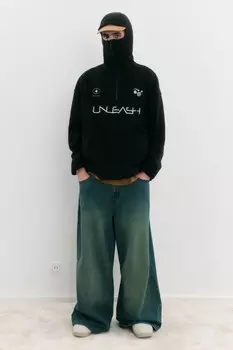 Худи флисовая с капюшоном-балаклавой