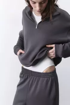 Худи half zip спортивная из трикотажа