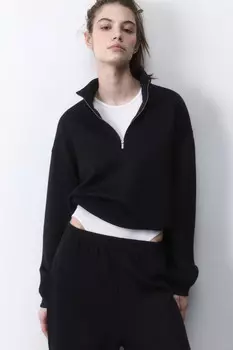 Худи half zip спортивная из трикотажа