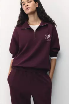 Худи half-zip спортивная с принтом