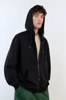 Худи на молнии oversize с капюшоном