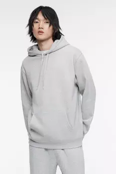 Худи oversize хлопковая с капюшоном и карманом