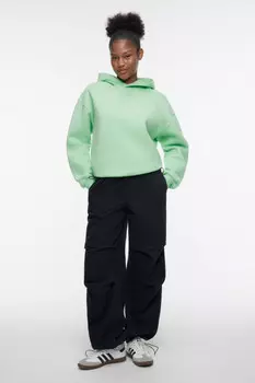 Худи oversize хлопковая утепленная с принтом