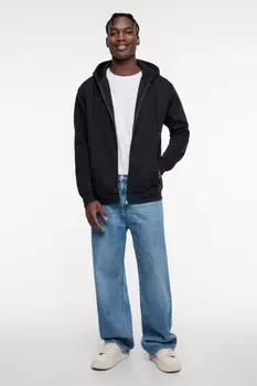 Худи oversize на молнии с капюшоном и начесом