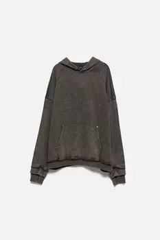 Худи oversize с капюшоном и вареным эффектом