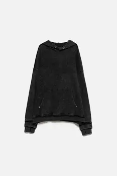 Худи oversize с капюшоном и вареным эффектом