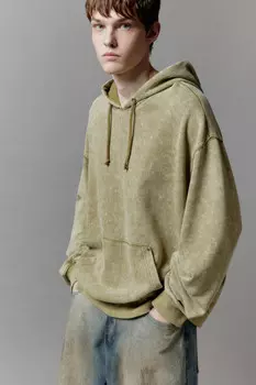 Худи oversize с капюшоном и вареным эффектом