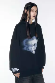 Худи oversize с принтом-абстракцией