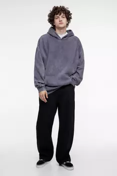 Худи oversize утепленная с состаренным эффектом