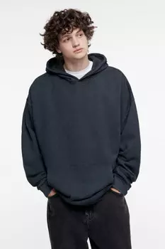 Худи oversize утепленная с состаренным эффектом