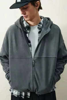 Худи-зипка флисовая с капюшоном