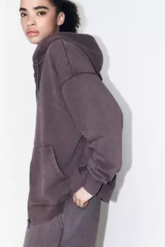 Худи-зипка из футера с вареным эффектом