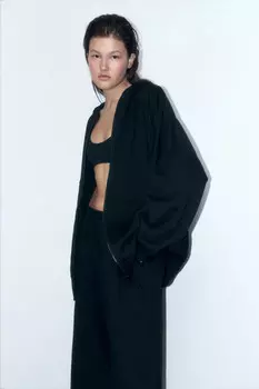 Худи-зипка oversize из футера с капюшоном