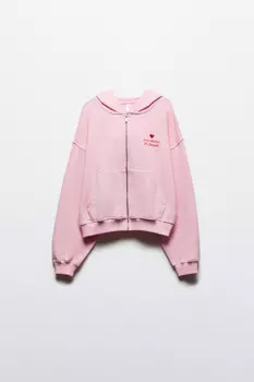 Худи-зипка с капюшоном и принтом-надписью