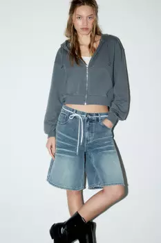 Худи-зипка укороченная с капюшоном