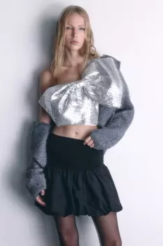 Юбка-баллон мини с пышным воланом