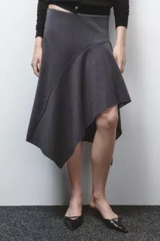 Юбка-годе асимметричная из теплого трикотажа