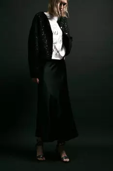 Юбка-годе макси атласная