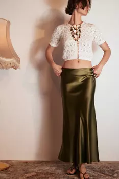 Юбка-годе макси атласная