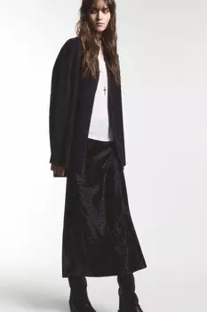 Юбка-годе макси атласная со средней посадкой