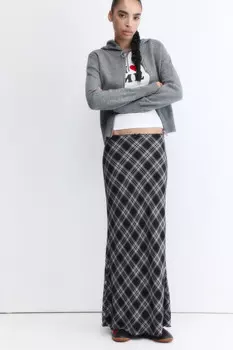 Юбка-годе макси вискозная в клетку
