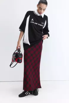 Юбка-годе макси вискозная в клетку