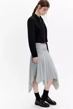 Юбка-годе миди асимметричная из трикотажа