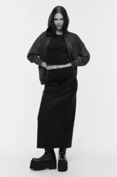 Юбка макси из искусственной замши