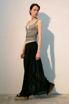 Юбка макси с запахом на завязках