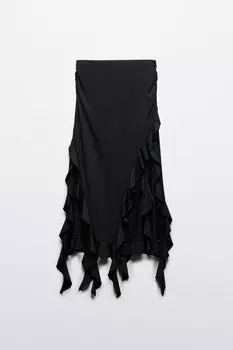 Юбка миди асимметричная с воланами