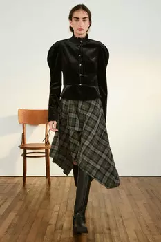 Юбка миди асимметричная в клетку