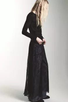 Юбка миди из полупрозрачного кружева