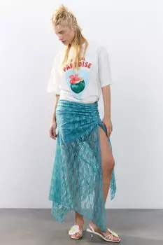 Юбка миди кружевная асимметричная