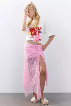 Юбка миди кружевная асимметричная