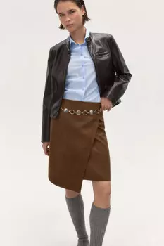 Юбка миди прямая с запахом