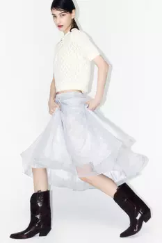 Юбка миди пышная с поясом-резинкой