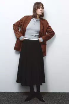 Юбка миди пышная со складками